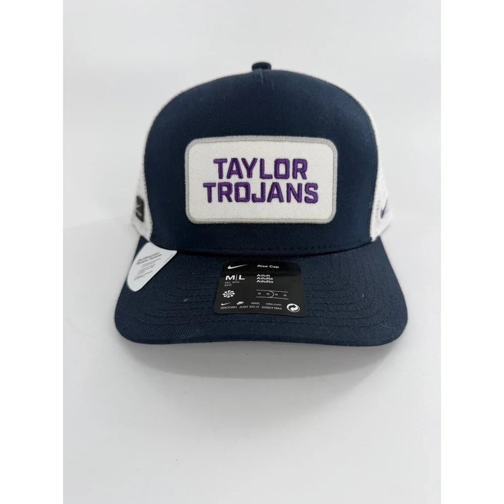 Nike Rise Taylor Trojans Team Issued Mesh Snapback Hat Cap M/L Blue Purple New